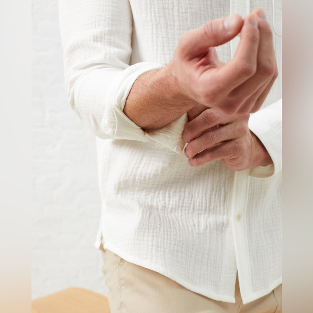 UpWest Coastal Cotton Button-Down Longsleeves Shirt PR6-12 - Picture 3 of 4